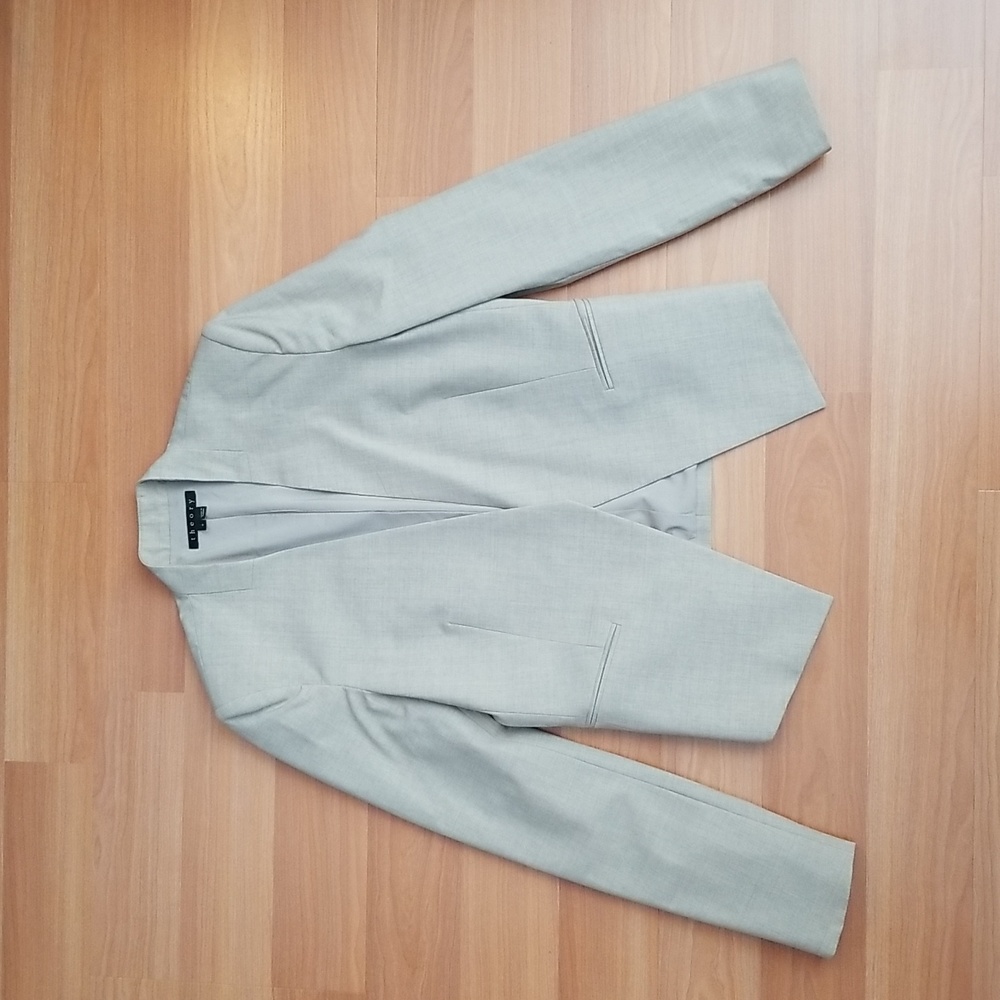 Theory Lanai Open Front Stretch Wool Blazer Size 8